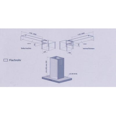 berbel side outlet in a complete package for flat pipes up to 500 mm left - right