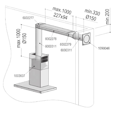 berbel exhaust air set ECO II 150 bT flat, 1090058