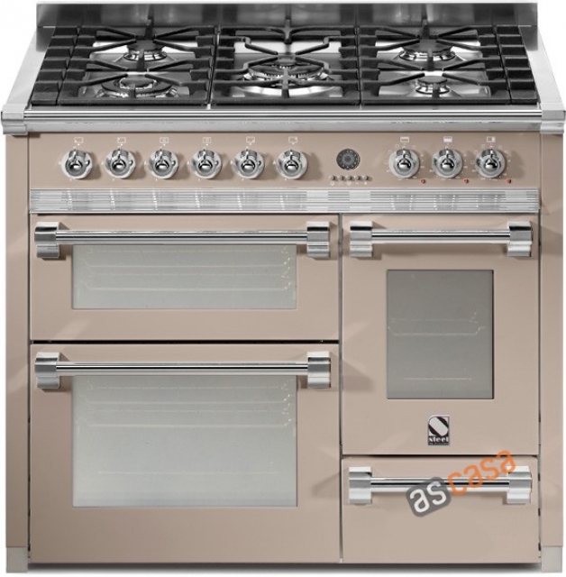 Steel Ascot 100, range cooker, 100 cm, multifunction, 3 ovens, color Sabbia, A10FFF-6WSA, with 5 year guarantee!