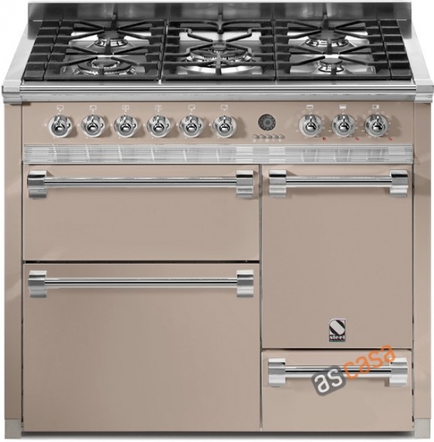 Steel Ascot 100, range cooker, 100 cm, multifunction, 3 ovens, color Sabbia, A10FFF-4MSA, with 5 year guarantee!