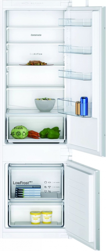 Constructa CK587NSF0, fridge-freezer combination can be integrated, 178 cm high, EEK: F, with 5 year guarantee!