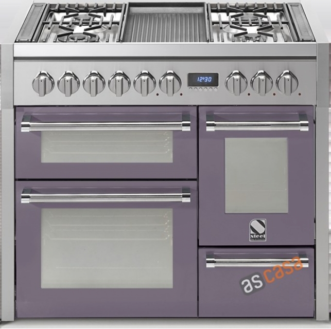 Steel Genesi 100, range cooker, 100 cm, multifunction, 3 ovens, color Ametista, G10FFF-6WAA, with 5 year guarantee!