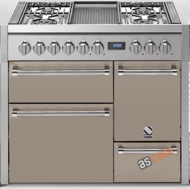 Steel Genesi 100, range cooker, 100 cm, multifunction, 3 ovens, color Sabbia, G10FFF-D-6WSA, with 5 year guarantee!