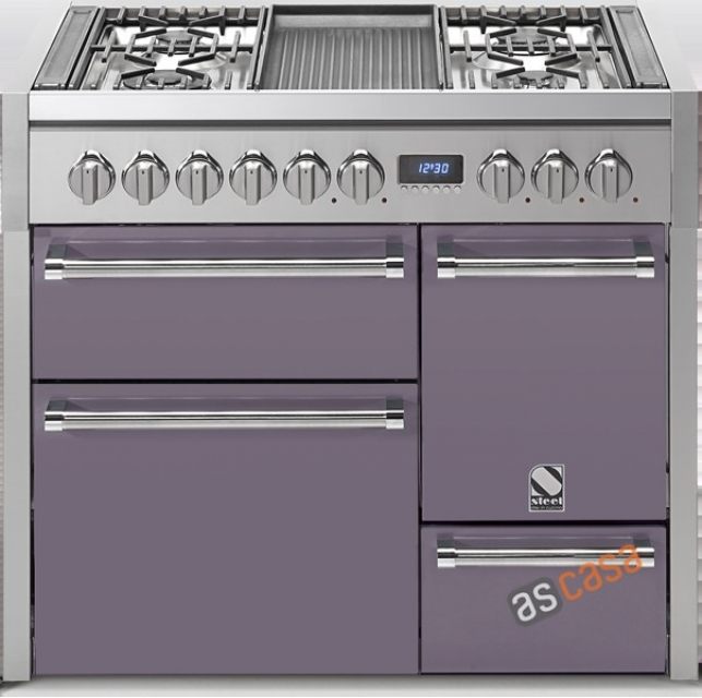 Steel Genesi 100, range cooker, 100 cm, multifunction, 3 ovens, color Ametista, G10FFF-D-6WAA, with 5 year guarantee!