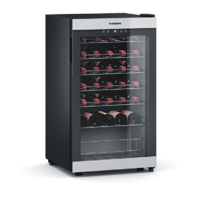 Dometic C35F, freestanding wine refrigerator, one zone, 35 bottles, stainless steel and black, EEK: G
