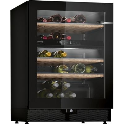 Bosch KWK16ABGB, wine refrigerator with glass door, series 6, EEK: G, with 5 year guarantee!