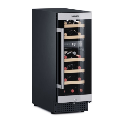 Dometic C18B, two-zone wine refrigerator, 18 bottles, stainless steel and black, EEC: G