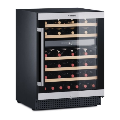 Dometic C46B, two-zone wine refrigerator, 46 bottles, stainless steel and black, EEK: G