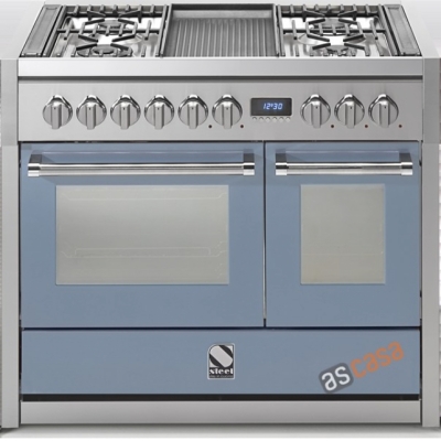 Steel Genesi 100, range cooker, 100 cm, Combisteam, color Celeste, G10SF-6WCE, with 5 year guarantee!