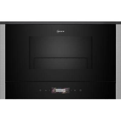 Neff NL4GR31N1, built-in microwave oven with grill, left-hand stop, stainless steel, with 5 year guarantee!