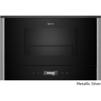 Neff NL9GR31Y1, built-in microwave with grill, hinged on the left, metallic silver Z9038MY0, WITH 7 YEAR WARRANTY
