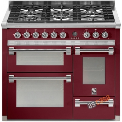 Steel Ascot 100, range cooker, 100 cm, multifunction, 3 ovens, color burgundy red, A10FFF-4TBR, with 5 year guarantee!