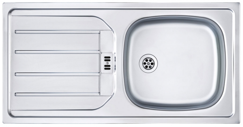 Franke Nova ESN 614 built-in sink satin stainless steel, reversible installation option, with waste fitting, 101.0302.470, 10280