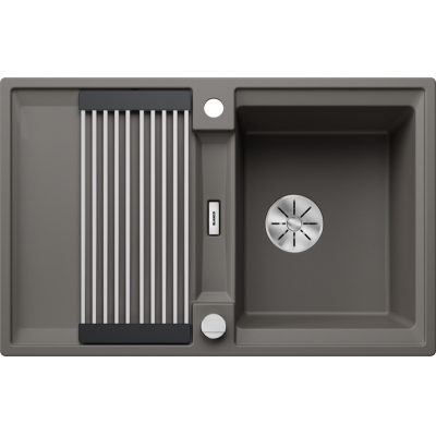Blanco Adira 45 S built-in sink Silgranit PuraDur, color volcano gray, InFino drain, 527588