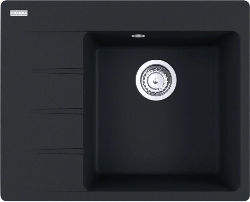 Franke Centro CNG 611-62 A Fragranit DuraKleen Plus, basin on the right, color Black Matt, 114.0627.618