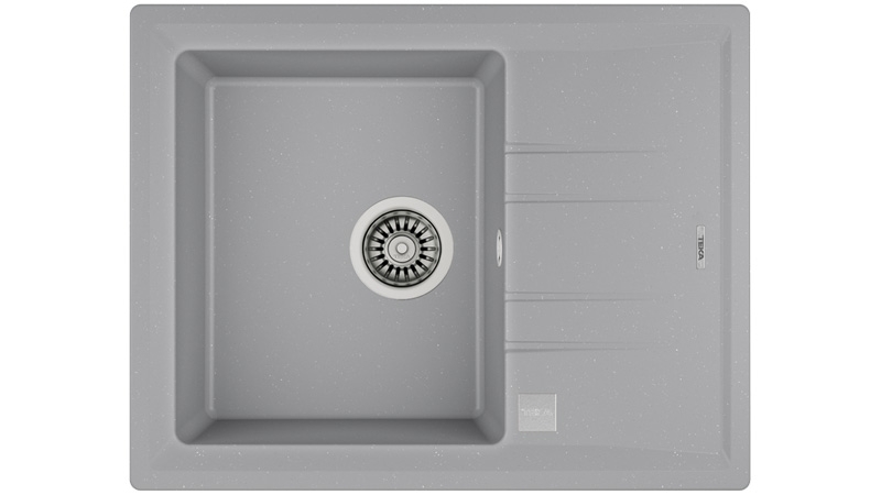 Teka STONE 45 S-TG 1B 1D AUTO, Tegranit+ built-in sink 45 cm, aluminum gray metallic effect, 115330049