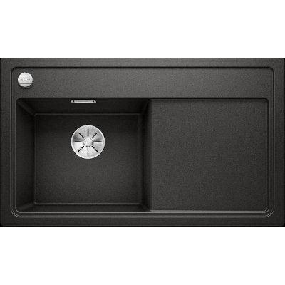 Blanco Zenar 45 S Silgranit PuraDur 2, kraanikauss vasakul, värvus must, InFino äravool, 526034