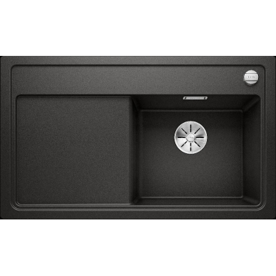 Blanco Zenar 45 S Silgranit PuraDur 2, раковина справа, цвет черный, слив InFino, 526037