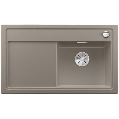 Blanco Zenar 45 S Silgranit PuraDur 2, basin on the right, color tartufo, InFino drain, 523796