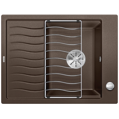Blanco Elon 45 S built-in sink Silgranit PuraDur, color cafe, InFino drain, 524823
