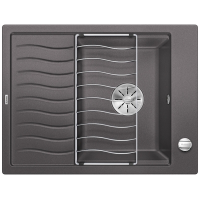 Blanco Elon 45 S built-in sink Silgranit PuraDur, color rock gray, InFino drain, 524815