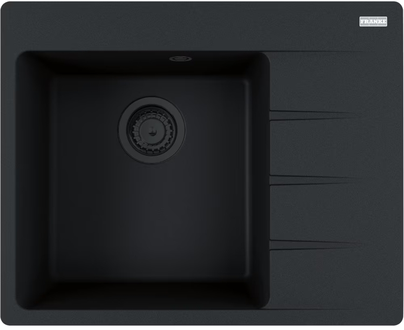 Franke Centro CNG 611-62 A Fragranit DuraKleen Plus, basin on the left, color Black Matt - Black Collection, 114.0658.594