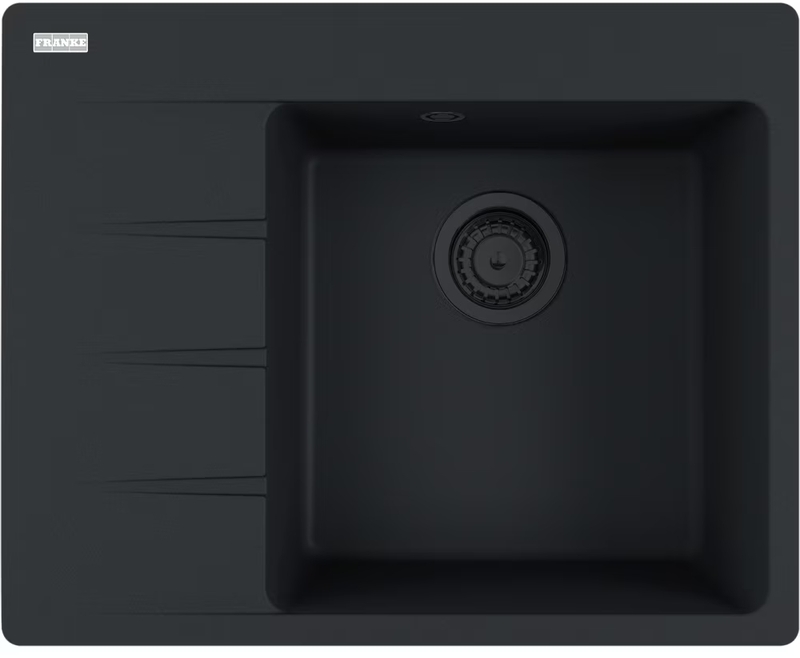 Franke Centro CNG 611-62 A Fragranit DuraKleen Plus, basin on the right, color Black Matt - Black Collection, 114.0658.595