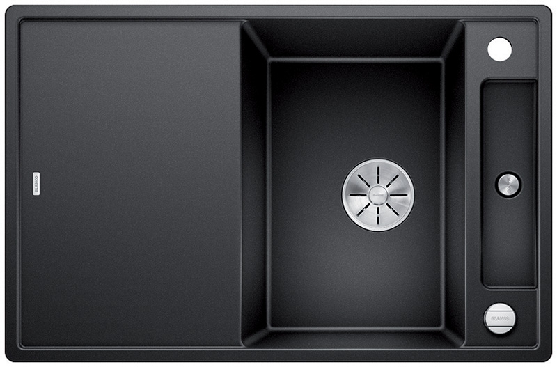 Blanco Axia III 45 S Silgranit PuraDur 2, including glass cutting board, color anthracite, InFino drain, 523183