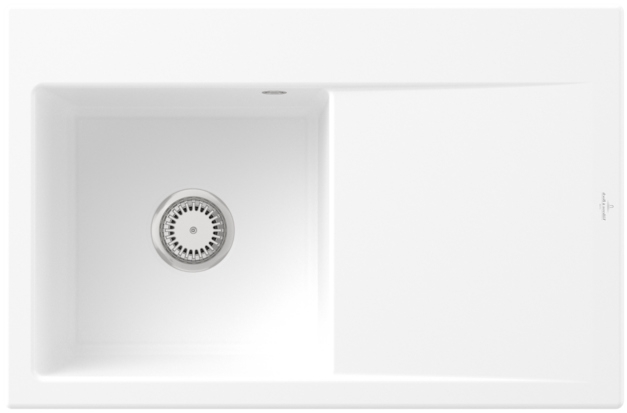 Villeroy &amp; Boch Subway Style 45, color RW Stone White, Classicline, basin on the left