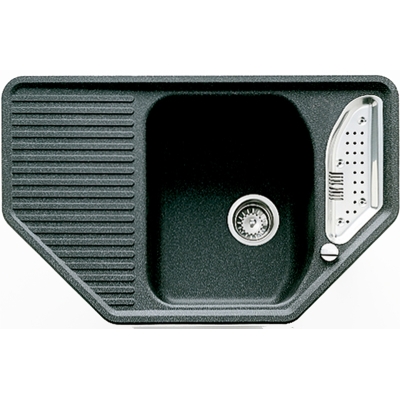 Teka TEXINA 45 E-TG 1 1/2B 1D AUTO, встраиваемая угловая мойка Tegranit+, карбон, 40143454