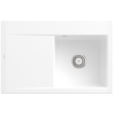 Villeroy &amp; Boch Subway Style 45, värvus KG Snow White Premiumline, kraanikauss paremal