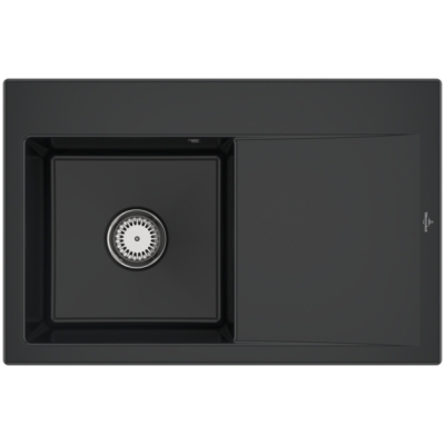 Виллерой и amp; Boch Subway Style 45, цвет R7 Pure Black, Premiumline, раковина слева