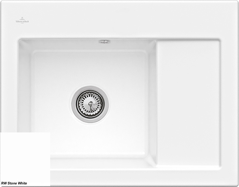 Villeroy &amp; Boch Subway 45 Compact, color RW Stone White, Classicline, basin left or right