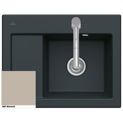 Villeroy &amp; Boch Subway 45 Compact, color AM Almond, Classicline, basin left or right