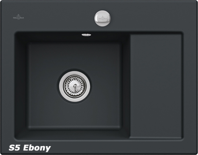 Villeroy &amp; Boch Subway 45 Compact, color S5 Ebony, Premiumline, basin left or right