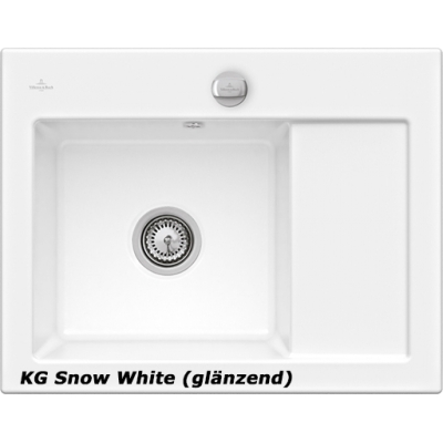 Villeroy &amp; Boch Subway 45 Compact, värviline KG Snow White, Premiumline, kraanikauss vasakul või paremal