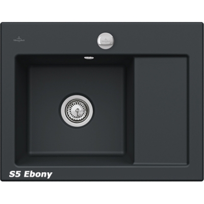 Villeroy &amp; Boch Subway 45 Compact, värv S5 Ebony, Premiumline, kraanikauss vasakul või paremal