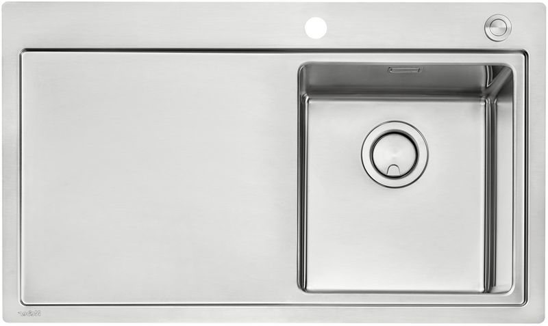 Naber Corno Ora, built-in sink with drainer, basin on the right, 1014040