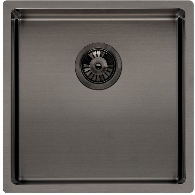 Reginox Miami 40x40, stainless steel sink PVD technology, gun metal color, R30691