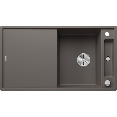 Blanco Axia III 5 S Silgranit PuraDur 2, sealhulgas klaasist lõikelaud, värv vulkaanhall, InFino äravool, 527222