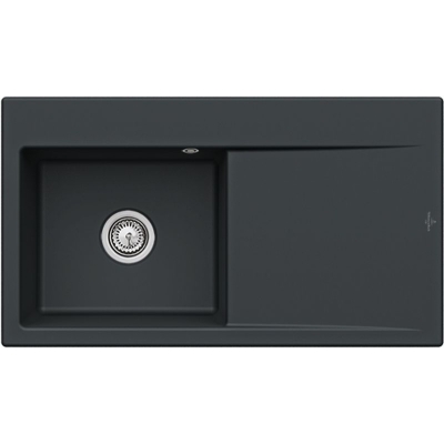 Villeroy &amp; Boch Subway Style 50, värvus R7 Pure Black, Premiumline, kraanikauss vasakul