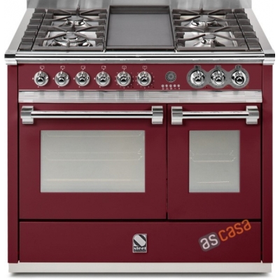 Terasest Ascot 100, pliit, 100 cm, Combisteam, värvus Bordeaux punane, A10SF-4TBR, garantiiga 5 aastat!