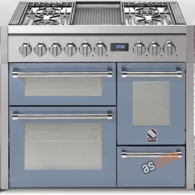 Terasest Genesi 100, pliit, 100 cm, multifunktsionaalne, 3 ahju, värvus Celeste, G10FFF-4TCE, garantiiga 5 aastat!