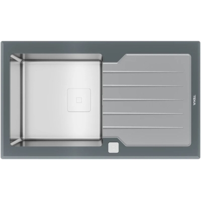 Teka Diamond RS15 1B 1D 86, roostevabast terasest sisseehitatud valamu 50 cm, kivihall, 115100021