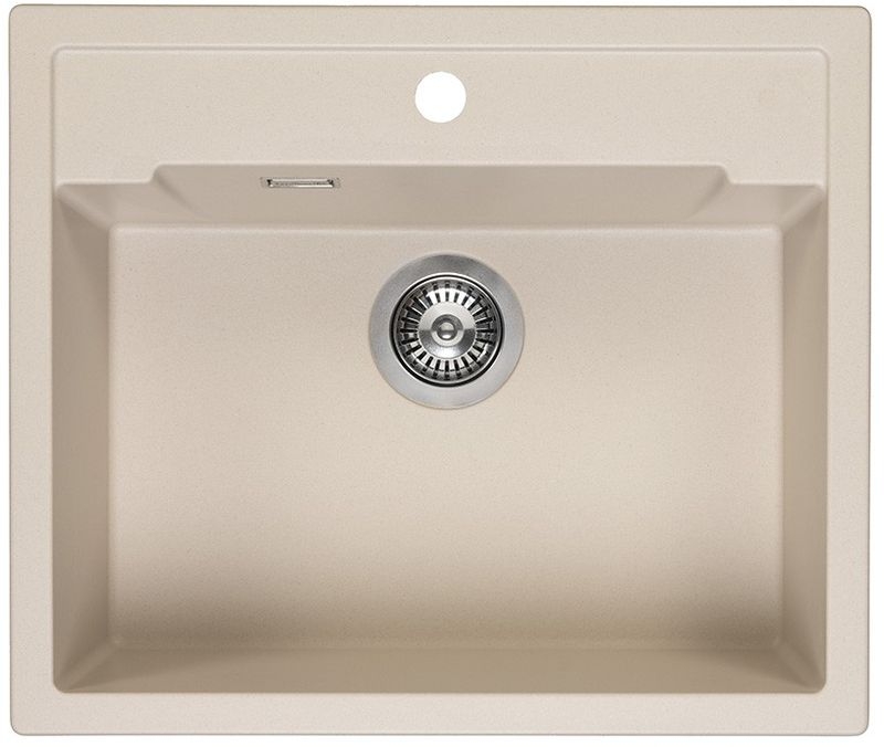 Reginox Amsterdam 54 tap hole bank, Regi-Granit built-in sink, color caffe silvery, R31063