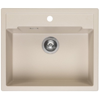 Reginox Amsterdam 54 tap hole bank, Regi-Granit built-in sink, color caffe silvery, R31063