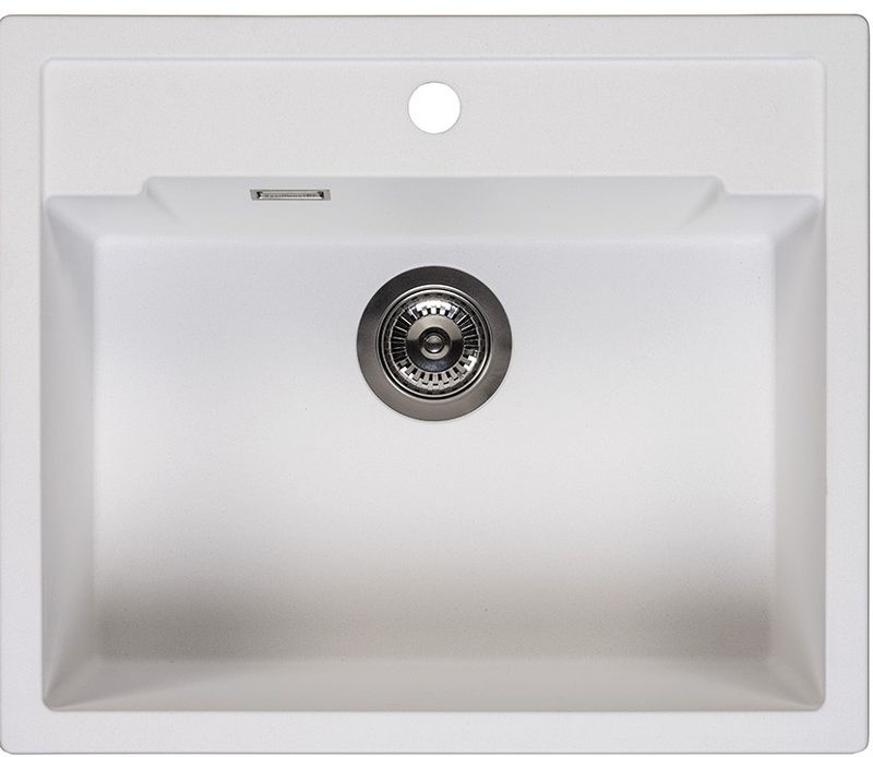 Reginox Amsterdam 54 tap hole bank, Regi-Granit built-in sink, color pure white, R31032