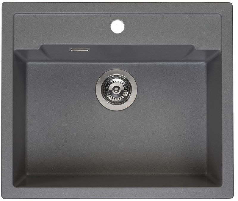 Reginox Amsterdam 54 tap hole bank, Regi-Granit built-in sink, color gray silvery, R31056