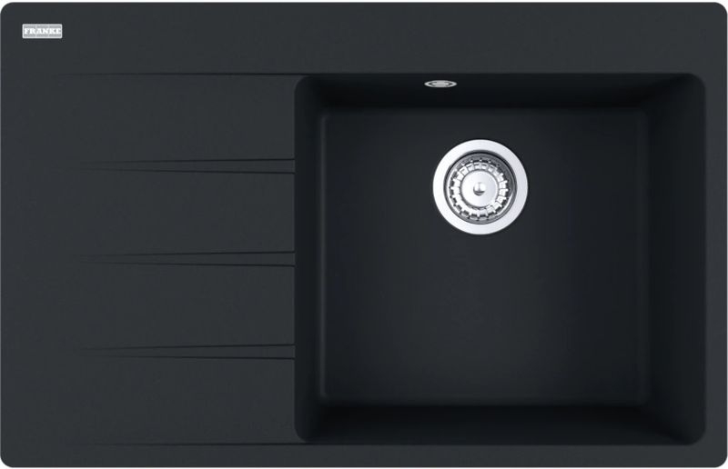 Franke Centro CNG 611-78 A Fragranit DuraKleen Plus, basin on the right, color Black Matt, 114.0627.620