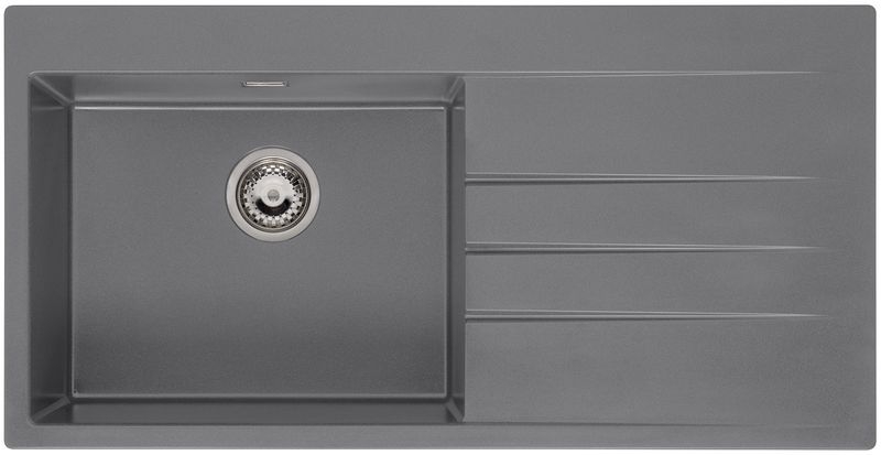 Reginox Breda 10, Regi-Granit built-in sink, basin on the left, color gray silvery, R33616